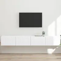 Syfax TV Wandkast 2 pcs Wit 98 x 31 x 29,5 cm Bewerkt hout
