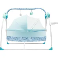 OEM Wieg-schommel, elektrische wieg, met 5 verstelbare snelheden, geschikt voor baby's van 0-18 maanden, blauw