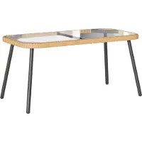 Syfax Salontafel Bruin en zwart 90 x 45 x 43 cm poly rattan