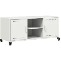 vidaXL Tv-meubel 100,5x39x43,5 cm staal wit
