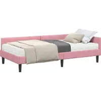 Syfax Hoekbedframe met Matras 2 st Roze 90 x 200 cm Fluweel