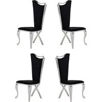 AEA Set 4x Stühle Esszimmerstuhl Holz Luxus Esszimmer Stoff Modern Stühle