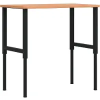 Syfax Werkbank rechthoekig 100x60x(71,5-98) cm massief beukenhout
