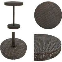 vidaXL Tuintafel Bruin 75,5x106 cm Kunststof Vlechtwerk - Tuintafel - Tuintafels - Tafel - Tafels