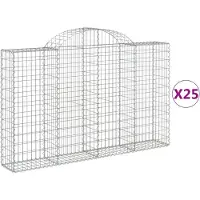 vidaXL Schanskorven 25 st gewelfd 200x30x120/140 cm ijzer