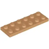 LEGO 2x6 Platte steen 3795 - 100 stuks, medium nougat kleur