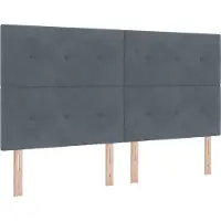vidaXL LED Hoofdbord met LED-stripverlichting Grijs 180 cm Fluweel