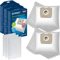 WORWO Aeg Elektrolux Powerforce stofzuigzakken, reserveverpakking van 12 stuks. Filters, 3 stuks