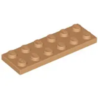 LEGO 2x6 Platte steen 3795 - 50 stuks, medium nougat kleur