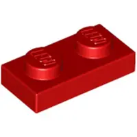 LEGO 100x 1x2 Platen 3023 - Platte steen - Rood