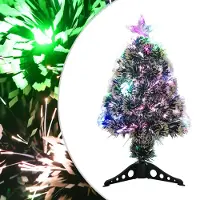 Prolenta Maison Exclusive - Kerstboom met verlichting, groen en wit, 64 cm, met glasvezelverlichting