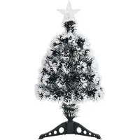 Syfax Kerstboom met LED 64 cm glasvezel groen en wit