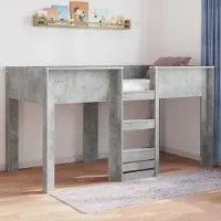 Prolenta Maison Exclusive - Stapelbed voor kinderen, betonkleurig, 100 x 200 cm, gemaakt van houtvezel