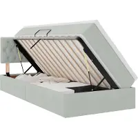 vidaXL Opbergbed met matras met opslag Lichtgrijs 90 x 200 cm Fluweel