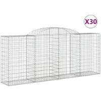 vidaXL Schanskorven 30 st gewelfd 300x50x120/140 cm ijzer
