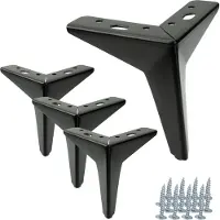 B&B Set van 4 "Ster"-meubelpoten in matzwart, hoogte 13 cm, een perfecte aanvulling voor zowel moderne als klassieke interieurs, inclusief montagemateriaal.