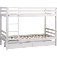 Happy Garden Kinderstapelbed 190x90cm wit met lades AMBER