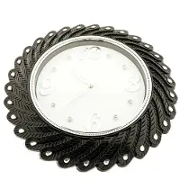 Almina wandklok, modern design, geschikt voor de woonkamer, quartz uurwerk, zilverkleurig