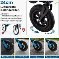 B2X Opvouwbare en lichte rolstoel met aluminium zitting, geschikt tot 160 kg. 2-in-1: rolstoel en rollator, blauw