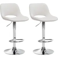 CLP 2x Barstoel Camden - fluweel, chroom frame - Crème kleur