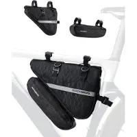 RockBros Fietsaccessoires Set: 2-in-1 driekantige tas, afneembare frame tas, 1,3L + 0,7L