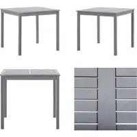 vidaXL Tuintafel, grijs, 80x80x74 cm, massief acaciahout - Eettafel - Eettafels - Eetkamertafel - Eetkamertafels