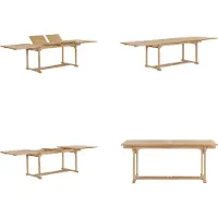 vidaXL Uitschuifbare tuintafel 180-280x100x75 cm, massief teakhout - Eettafel - Eettafels - Tuineettafel - Tuineettafels