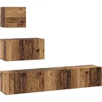 Syfax Tv-meubelset Wandgemonteerd 4 pcs Oud Hout Bewerkt hout