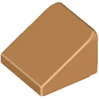 LEGO 1x1 hellingsteen 30° x 1 x 1 x 2/3 54200 - 100 stuks, medium nougat kleur