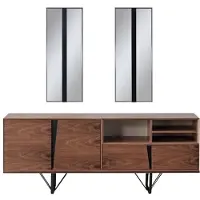 AEA Gruppe Esszimmer Esstisch Set 2tlg Anrichte Esszimmertisch Braun Holz