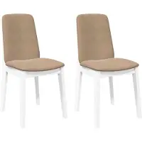 Syfax Eetkamerstoelen met kussens 2 st massief hout rubber wit