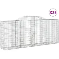 vidaXL Schanskorven 25 st gewelfd 300x50x120/140 cm ijzer