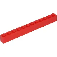 LEGO 100 stuks 6112, steen/blok 1x12, basisstenen, 100 rood