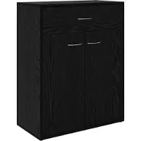 vidaXL Dressoir Zwart Eiken 60 x 30 x 75 cm Bewerkt hout