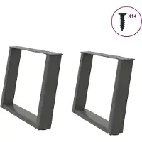 Syfax Salontafelpoten 2 st U-vormig 60x(42-43) cm staal antraciet