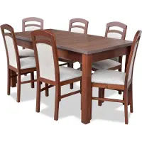 AEA Designer Holz Ess Esszimmer Set Tisch 6x Stühle Garnitur Polster 7tlg