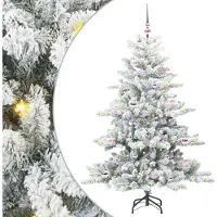 Syfax Kunstmatige Inklapbare Kerstboom Wit 150 cm PVC en staal