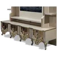 AEA Luxe wandmeubel, TV-standaard, lowboard, houten TV-meubel, beige, woonkamer, dressoir