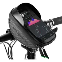 RockBros fietstassen voor op het frame, telefoonhouder, waterdicht, geschikt voor telefoons tot 6.00 inch, zwart