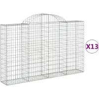 vidaXL Schanskorven 13 st gewelfd 200x30x120/140 cm ijzer