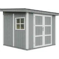 Timbela M938-CAVERN STEEL - LP SmartSide Tuinhuis op houtbasis - 5,9 m² - 248x294xH231 cm - met vloer en verf