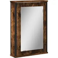 Syfax Badkamerspiegelkast 42x12x60 cm bewerkt hout gerookt eikenkleur