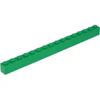 LEGO 10 stuks 2465 steen/blok 1x16, basisstenen, 10 stuks, groen