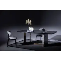 AEA Esszimmer Set 5tlg. Schwarz Modern Design Esstisch mit 4x Stühle Luxus