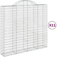 vidaXL Schanskorven 11 st gewelfd 200x50x180/200 cm ijzer