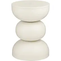 Mica Decorations Luna Bijzettafel - H46 x Ø32 cm - IJzer - Off-white