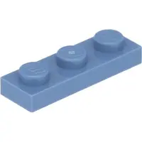 LEGO 1x3 Platte steen 3623 - 50 stuks, zandblauw