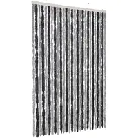 vidaXL Vliegengordijn 118x220 cm chenille grijs en zwart