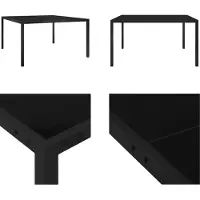 vidaXL Tuintafel 130x130x72 cm, zwart, staal en glas - Tuintafel - Tuintafels - Tafel - Tafels