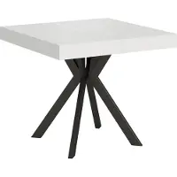 Ityhome - Verplaatsbare tafel 90/194x90 cm, model Dolcezza, esdoornhout, wit, met antracietkleurige poten